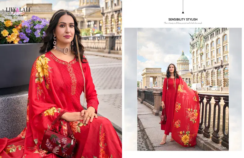 Alamzeb By Lily And Lali Vichitra Silk Anarkali Readymade Suits Wholesale Market In Surat